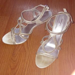 White, strappy heels